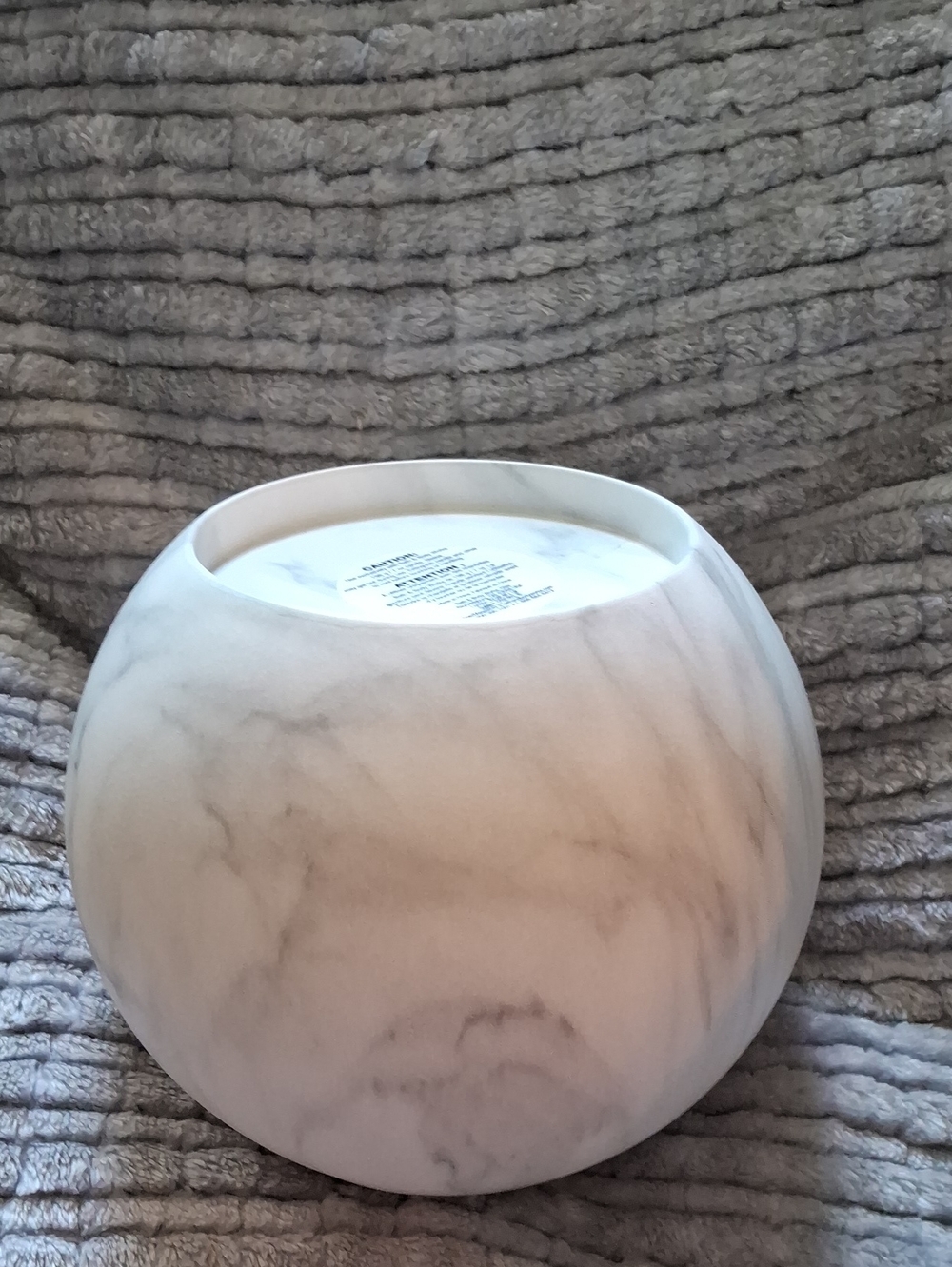 Marble-Effect White Decorative Candle Holder- Bath And Body Works